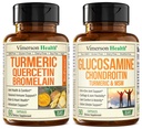 Quercetina con bromelaina y curcumina tormérica " Glucosamine Chondroitin MSM y Turmeric Joint Support Suplemento