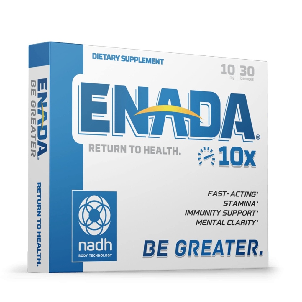 ENADA 10X NADH Suplemento con Fórmula de Vida Activa para el Estilo de Vida Activa ← Energía Natural Booster Grande para Jet Lag, Rendimiento Atlético " Estudiar Silencio Mejora la resistencia y la claridad mental