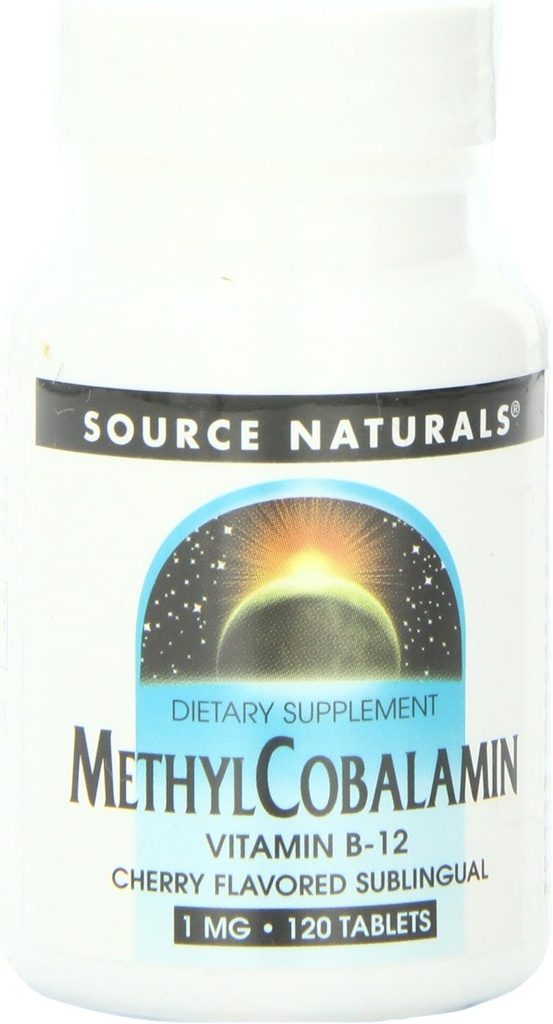 Fuente Natural Metilcobalamina 1mg Vitamina B-12 Natural Cherry Flavored - 120 Lozenges (Pack of 2)
