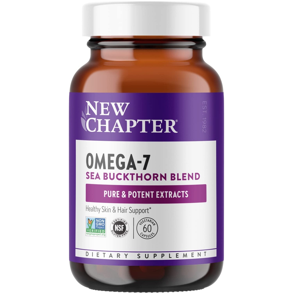 Nuevo Capítulo Supercritical Omega 7 con Buckthorn Mar + ácidos grasos de origen vegetal + Omega 7 + Ingredientes no-OMG - 60 cápsulas vegetarianas
