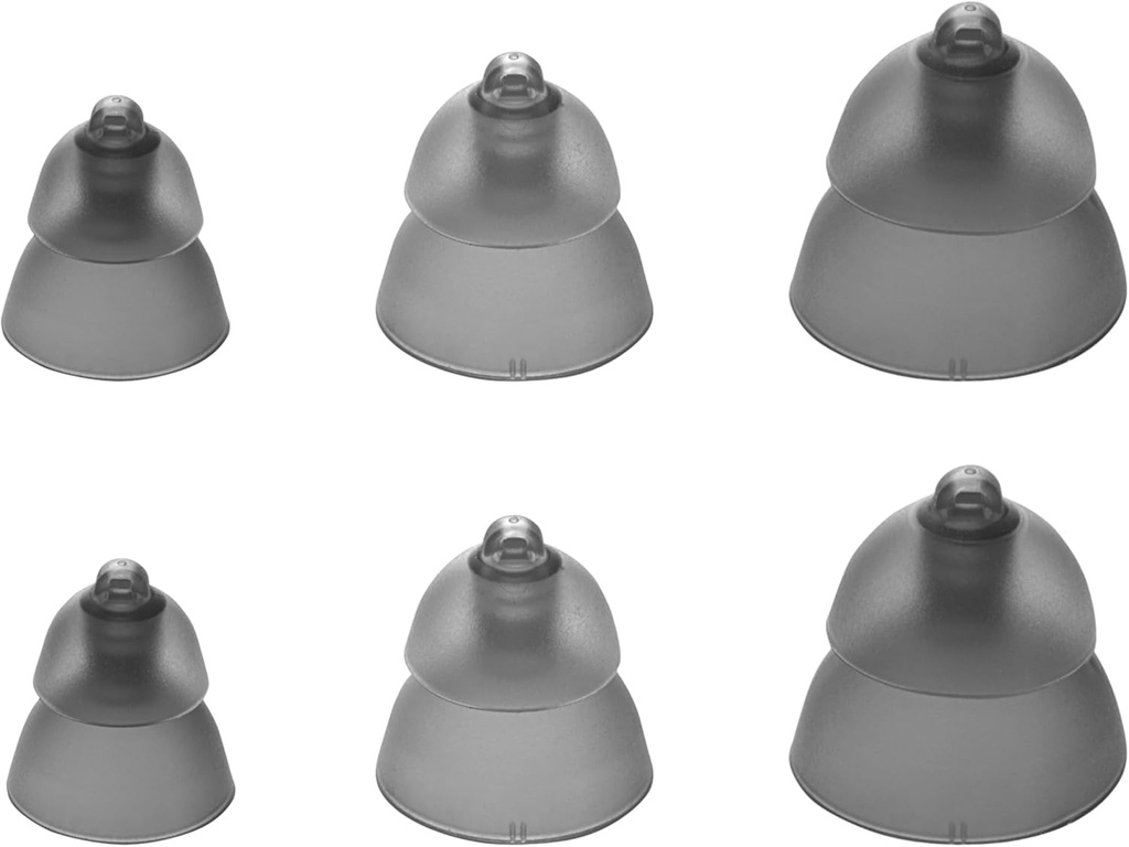 Conjunto mixto Phonak Power Smokey Dome Small-Medium-Large Domes, Reemplazo por Sonova, Hearing Aid Domes Todos los receptores -1 Pack/6 Domes Total