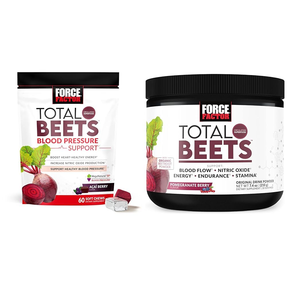 Factor de fuerza Total Beets Presión de sangre Suplementos con Powder de remolacha Total Beta Mix Polvo Superalimentario con Nitratos para apoyar Circulación