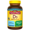 Natural Made Vitamina D3 2000 UI (50 mcg), Suplemento de vitamina D para el Hueso, Dientes, Musculo e Immune Health Support, 250 Softgels, 250 Day Supply