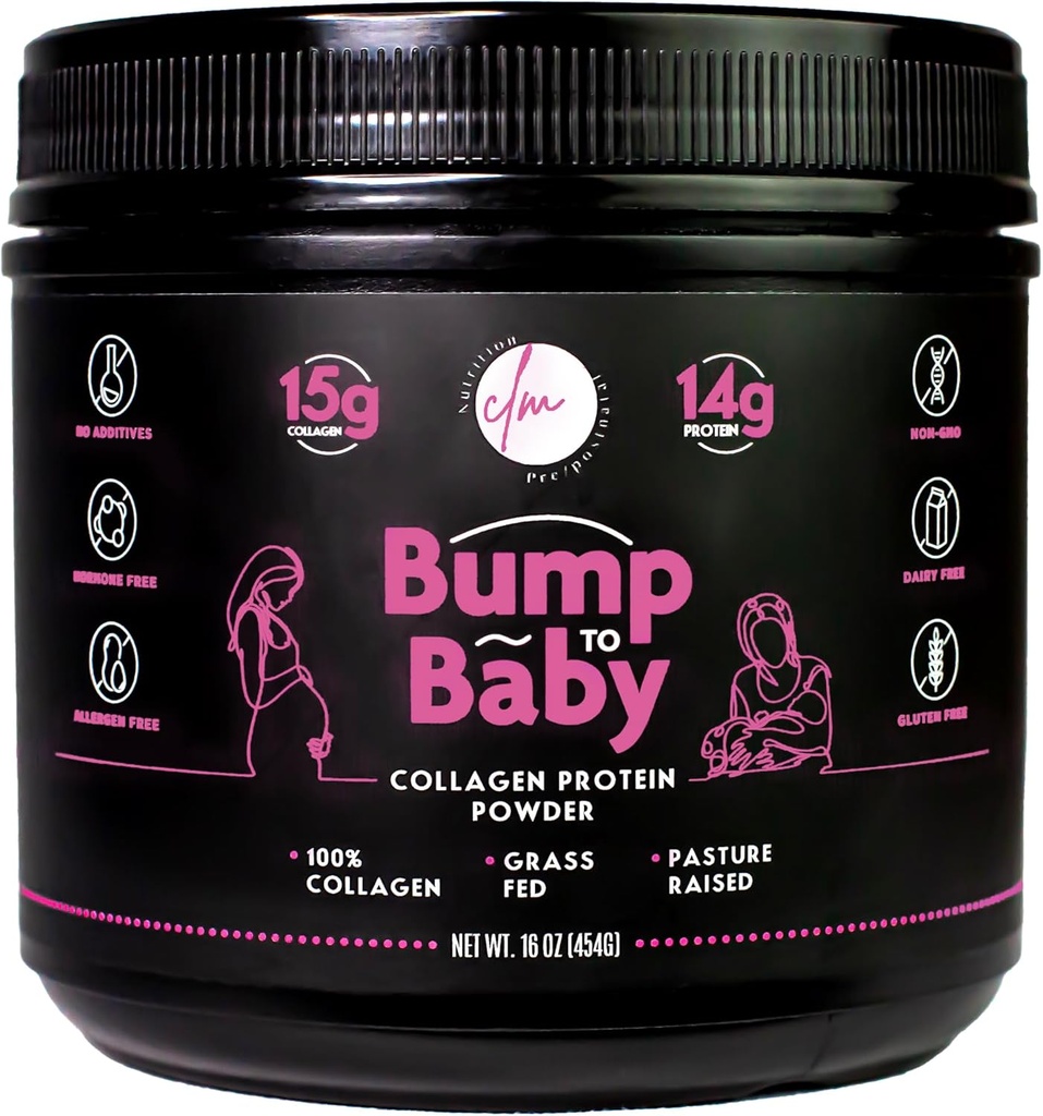 Embarazo, Postnatal &amp; Postpartum Protein Powder for Women, Grassfed Collagen, Non-GMO, Dairy-Free, Gluten-Free, 16 Oz
