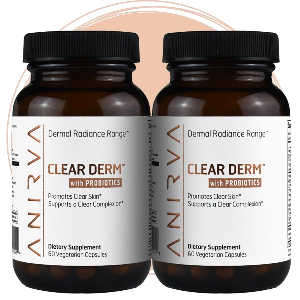 Píldoras de acné de 2 patas con zinc para adultos, píldora de acné para acné hormonal, píldoras de zinc para el tratamiento del acné, probióticos para acné, suplementos de zinc para acné adulto - Anirva Derm claro con probióticos