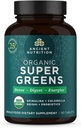 Nutrición antigua Super Verdes con Probióticos, Tabletas de Superalimentos Orgánicos Hecho de Spirulina, Clorella, Moringa y un Probiótico Resiliente, 30 Servimientos, 90 Cuenta