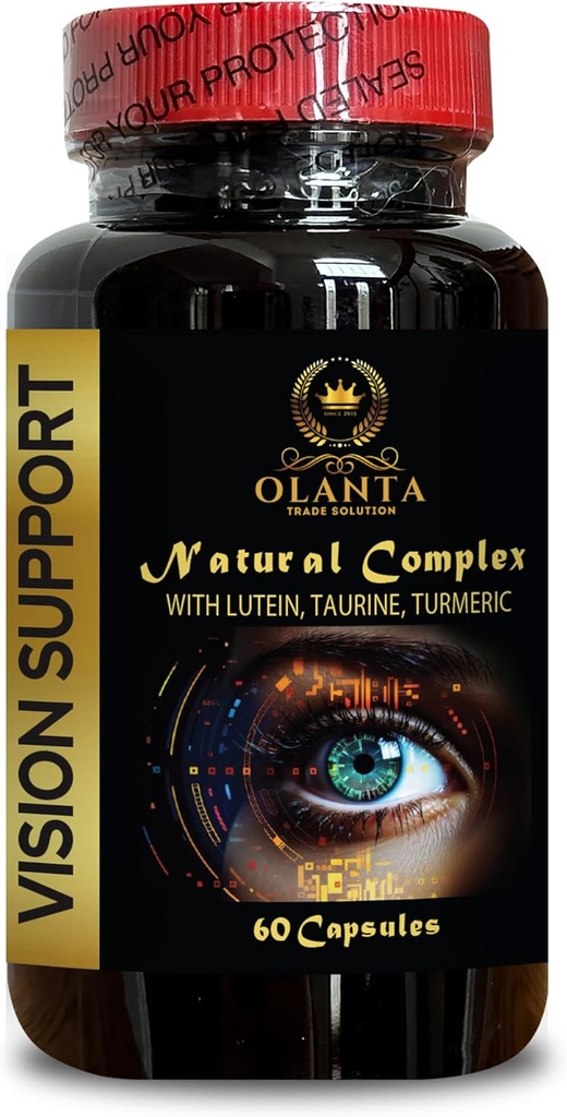 Complejo Lutein - Complejo de Apoyo Visión - Suplementos Visión Orgánica, Vitamina Ojo &amp; Suplemento Mineral, Suplementos Taurino Humanos, Extracto de Cardo Leche - 1 Botella
