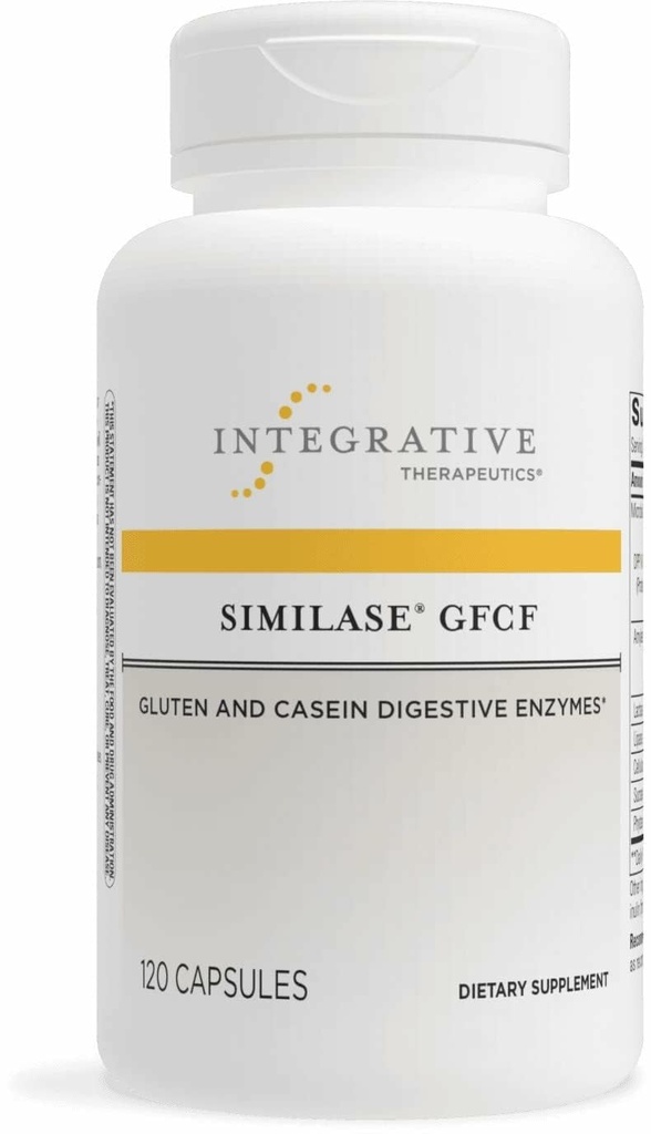 Terapéutica Integrativa Similase GFCF - Suplemento de Enzima Digestiva para Adultos - Soportes Casein " Digestión Gluten* - Gas " Bloating Support* - Dairy-Free " Vegan - 120 Conde (60 Servimientos)