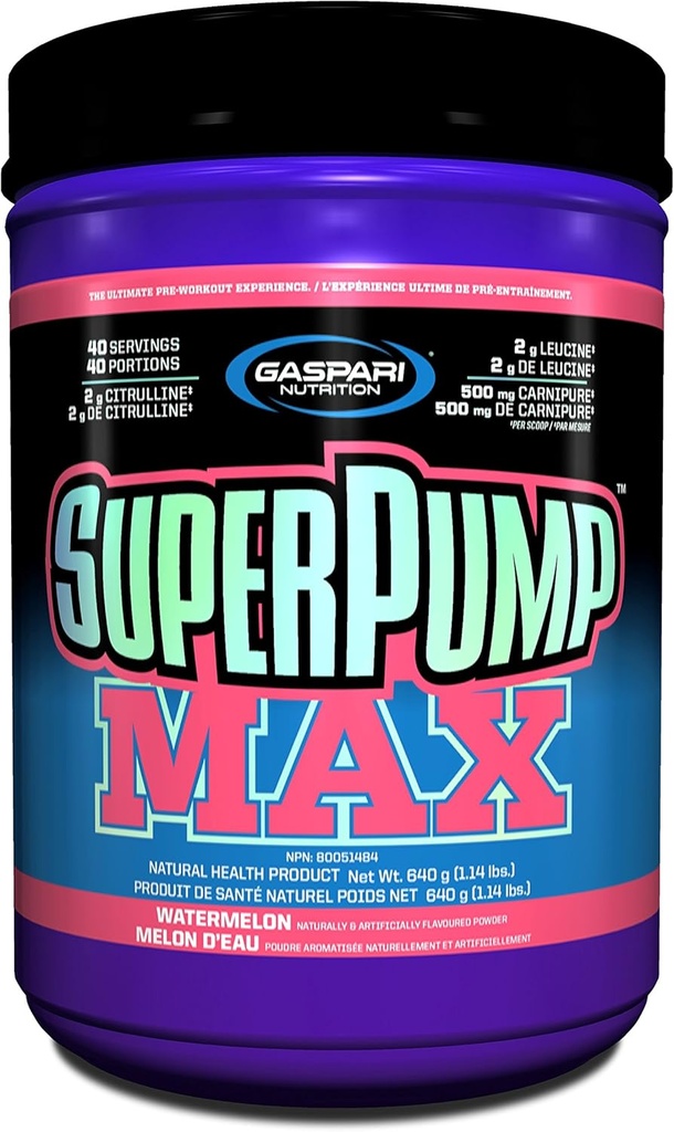 Gaspari Nutrition Superpump Max, Watermelon, 1,41 libras
