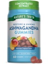 La verdad de la naturaleza Ashwagandha Gummies Silencio 60 Conde Silencio Tropical Flavor  Vegan, Non-GMO, &amp; Gluten Free Supplement