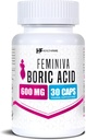 Feminiva Boric Acid Vaginal Suppositories ← 30 Conde TEN 600mg TENCIÓN Salud íntima Apoyo Silencio 100% Puro Silencio Made in USA