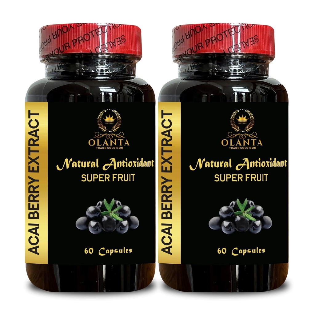 ACAI Berry Extract - acai Berry Supplement Fertility, Açaí Berry (Euterpe oleracea) Pills, Antioxidante-Rich Organic, Fiber Pills - 2 Botellas 120 Capsules