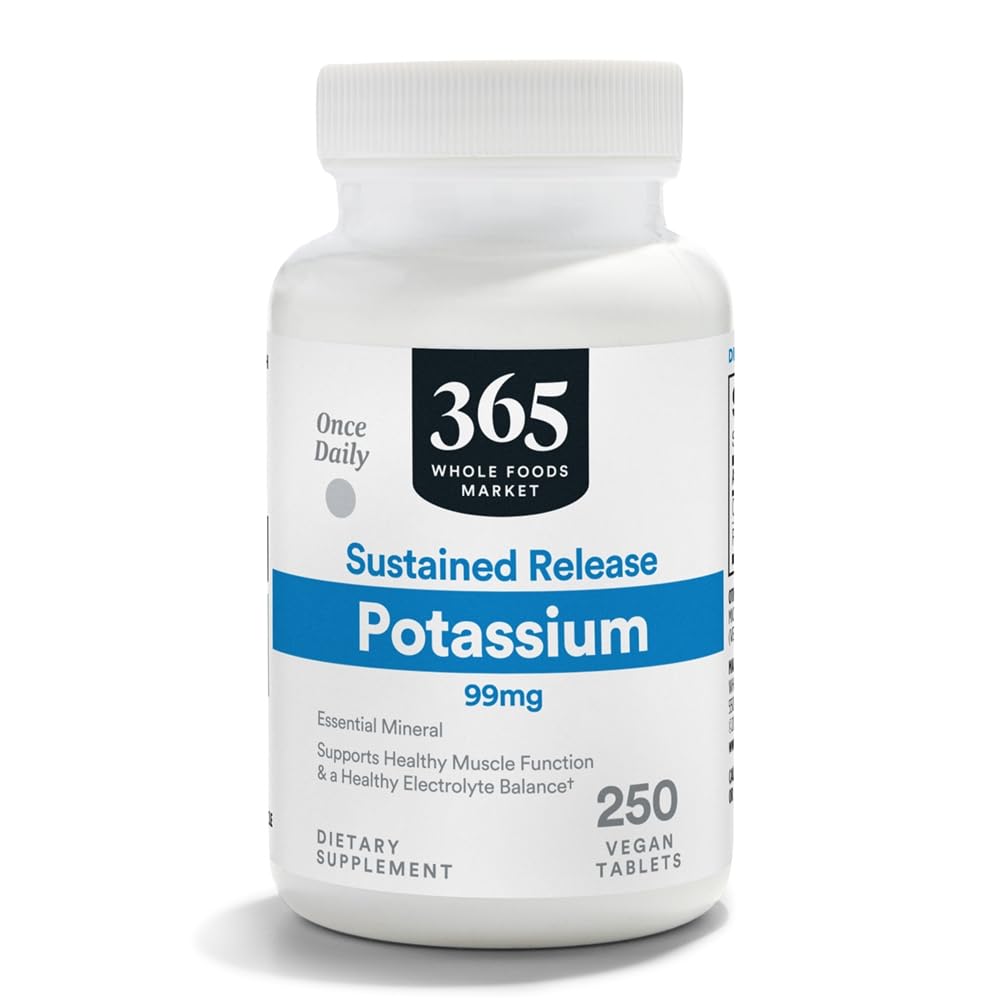 365 by Whole Foods Market, Sustained Release Potassium 99mg, Vegan, 250 Tablets