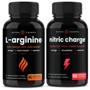 NutraChamps L-Arginine Capsules y Nitric Charge Capsules 2 Pack Bundle
