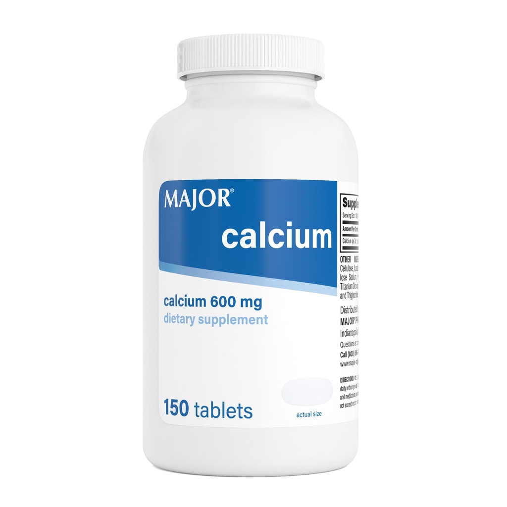 Principales 600mg Calcio Tabletas - Suplemento Calcio - 150 Cuenta (1 Pack)