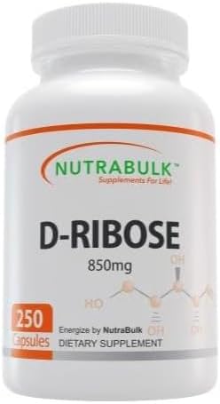 D-Ribose Capsules 4250 mg Por Dose - Gratis de leche, huevo, gluten, azúcar - 250 cápsulas