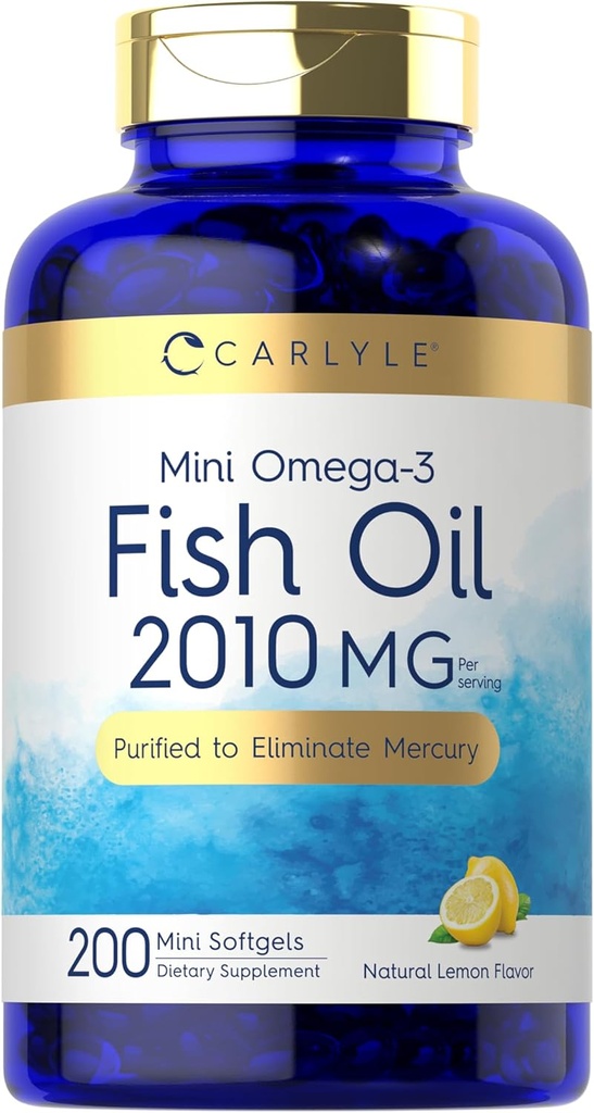 Carlyle Mini Fish Oil Softgels  2010 mg ← 200 Omega-3 Píldoras domiciliadas con EPA " DHA peru Non-GMO " Gluten Free Supplement