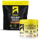 Ascendente 100% Whey Protein Powder, Chocolate Mango de maní mantequilla 4 lb & hidratación + electrolitos de energía, Orange Mango 40 Servimientos