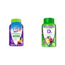 Vitafusion Fiber Well + Probiotics Gummies for Adults, 60 Cuenta Vitamina D3 Gummy Vitaminas, Peach, BlackBerry y Strawberry Flavored, 50 mcg Vitamin D, 150 Condes