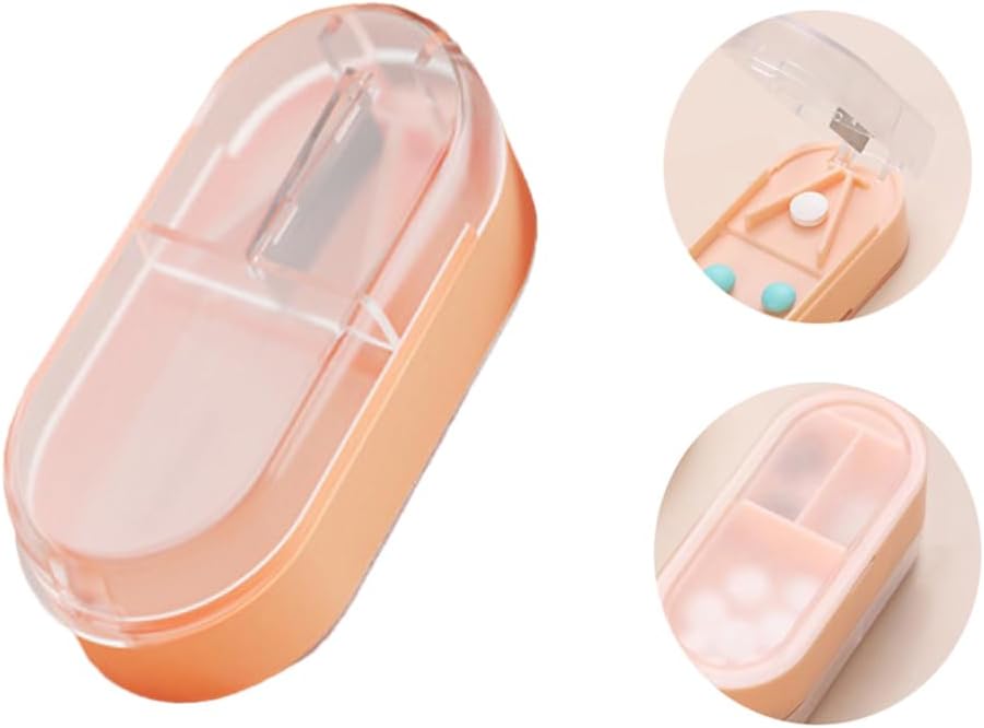 Pill Cutter, Divisor de Píldora Profesional para Cortar Píldoras Pequeñas o Píldoras Grandes en Media (Pink)