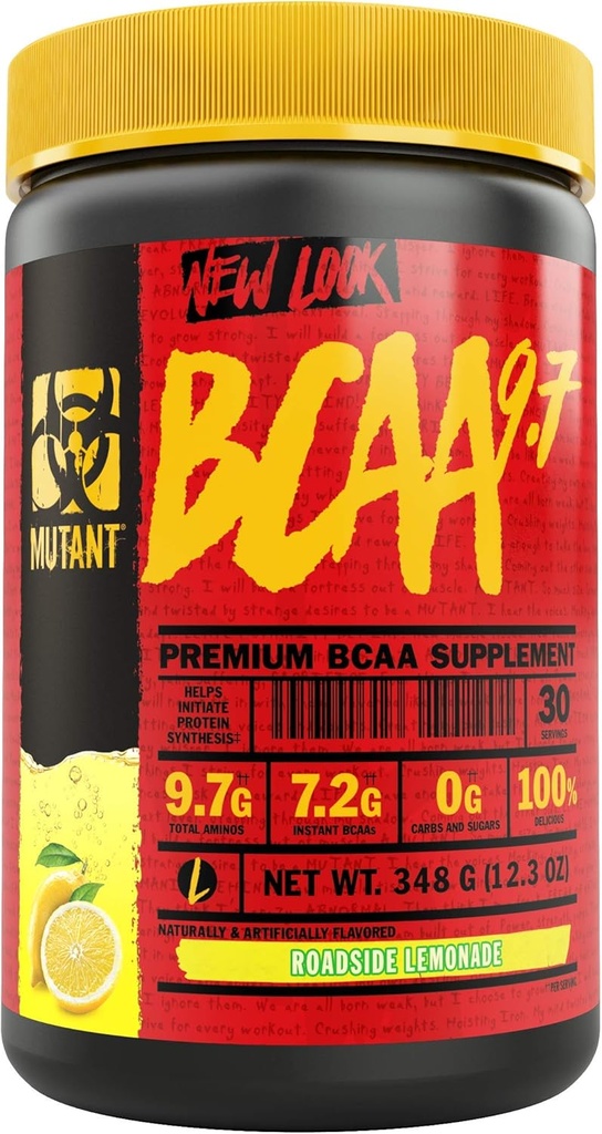 Mutant BCAA 9.7 Suplemento BCAA Powder con Micronized Amino Energy Support Stack, 348g - Roadside Lemonade