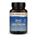 Dr. Mercola Zinc Plus Selenium - Mineral Blend Supplement - for Immune, Brain &amp; Respiratory Support - Contiene Zinc Glycinate Chelate &amp; Copper - GMO-Free &amp; Gluten-Free - 90 cápsulas (90 piezas)