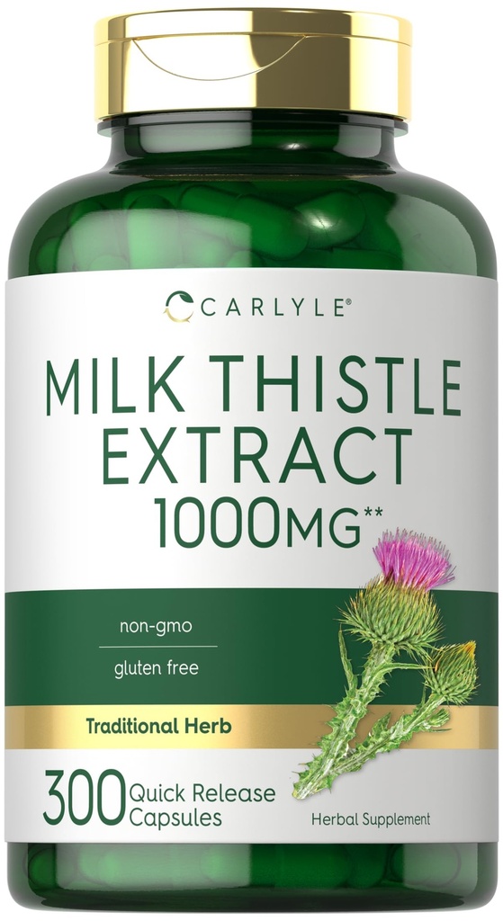Carlyle Milk Thistle ← 300 Capsules ← Non-GMO, Gluten Free Extract