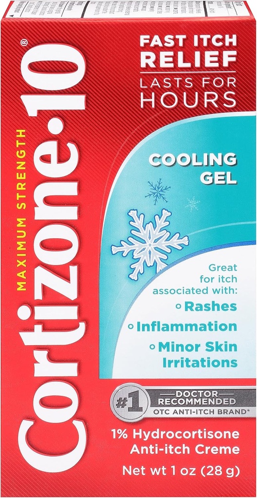 Cortizone-10, refrigeración Gel Anti-Itch Crème, 1 onza