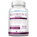 Resveratrol de Science® aprobado - 1000 mg de Trans Resveratrol - 250 mg de Polyphenol - 98% Nivel de pureza - Incluye Bioperine® - 60 cápsulas de amistad vegana - 1 botella