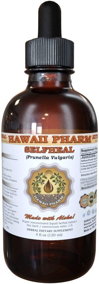 Extracto líquido autoheal, Selfheal orgánico (Prunella Vulgaris) Tintura, Suplemento Herbal, Pharm Hawai, Made in USA, 4 fl.oz