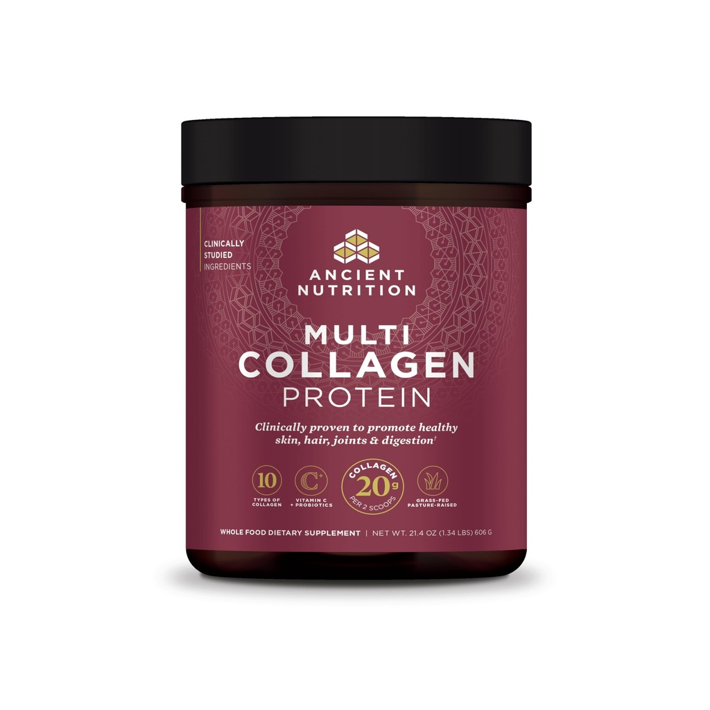 Péptidos de Collagen de Nutrición Antigua Polvo, Proteína Multi Collagen, Hombres Mujeres, Vitamina C, Probióticos, Collagen Hidrolyzed, Soporta Skin, Juntas, Salud Gut, Desflavorado, 60 Servimientos