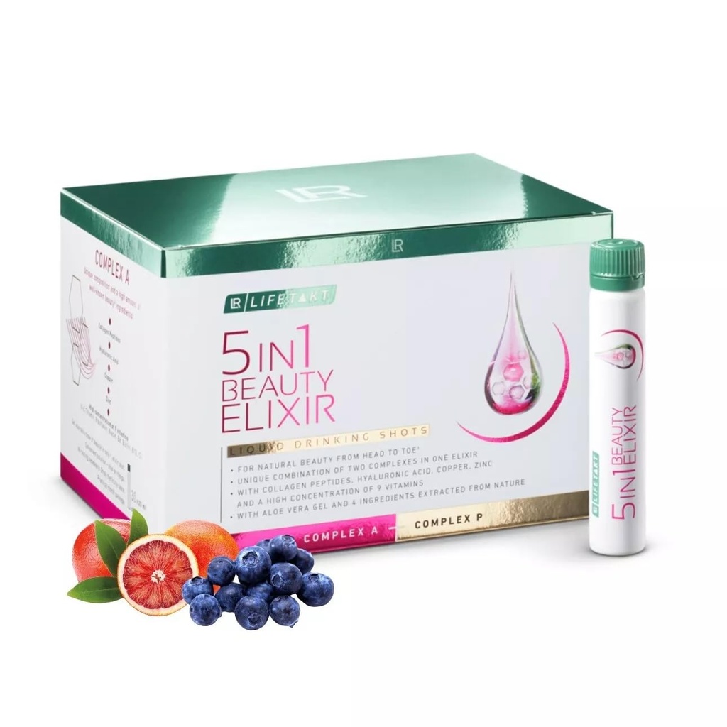 LR Health limitadaBeauty Lifetakt Beauty Elixir 5 in 1 Women Skin Nails Health with Collagen 30x25 ml