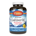 Carlson - Cod Liver Oil Gems, 460 mg Omega-3s, Plus Vitaminas A y D3, Wild Caught Norwegian Arctic Cod Liver Oil, Sustainably Sourced Nordic Fish Oil Capsules, Lemon, 150 Softgels