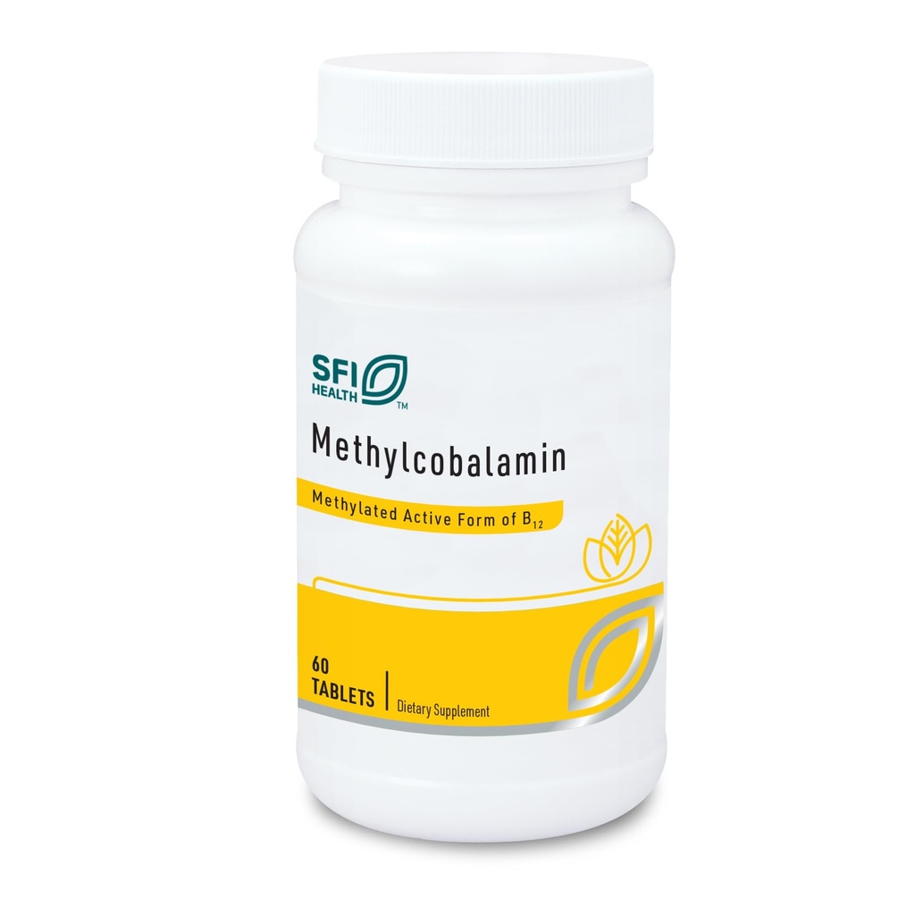 Klaire Labs SFI Health Methylcobalamin Lozenges - 5000 Micrograms Vitamina B12 para Cognitive & Cardiovascular Support, Hypoallergenic & Natural Cherry Flavor (60 Fast Dissolve Tablets)