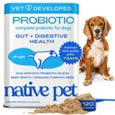 Probióticos nativos para perros - Probióticos para perros Polvo para la salud digestiva, Gut Support, &amp; Immune Boost – Polvo formulado para potencia máxima con enzimas digestivas " Prebióticos - 120 Scoops