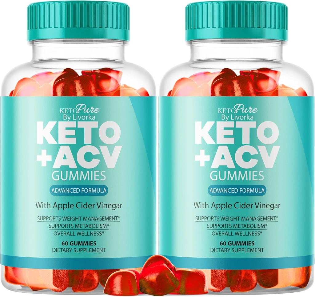 (2 Pack) Keto Pure ACV Gummies, Keto Pure Gummies, 120 Gummies para 2 meses