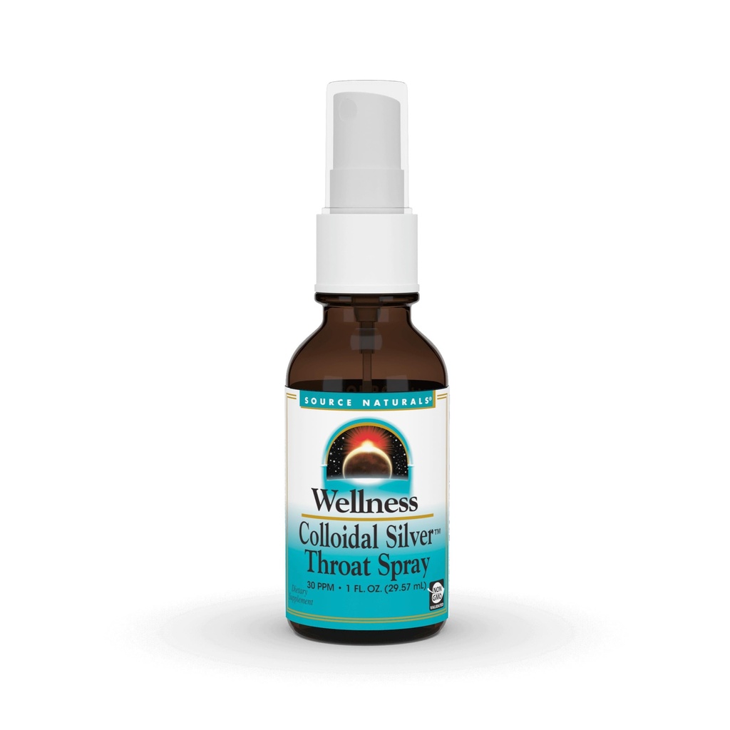Fuente Natural Wellness Colloidal Plata 30 PPM Botella de spray líquido - 1 Fluid oz