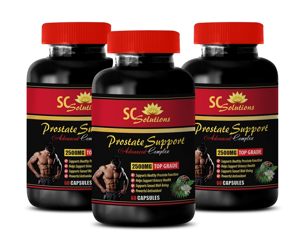 Soporte de próstata ahora - Soporte de próstata 1345MG - Complejo avanzado - Saw Palmetto Hair - 3 botellas (180 cápsulas)