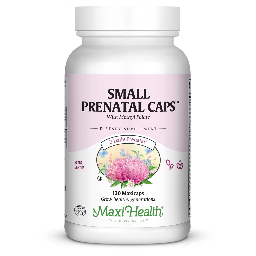 Maxi pequeñas cápsulas prenatales con folato de metil 120 ct