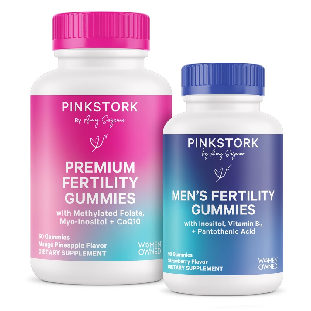 Pink Stork Fertility Gummies for Women and Men, 1 Month Supply