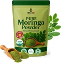Pura Moringa Powder Retort Procesado Oleifera Moringa Leaf Powder Silencio Gluten-Free and Vegan ← Perfect for Smothies, Drinks, Tea & Receips. Puro Super Green Food, 113g.