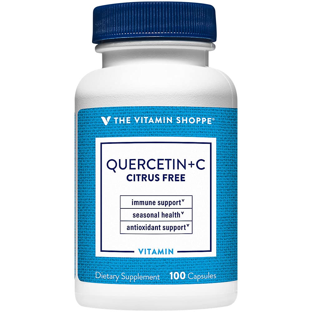 La Vitamina Shoppe Quercetina + Vitamina C, Citrus Gratis, Antioxidante que soporta una inmune saludable para todas las estaciones (100 cápsulas)