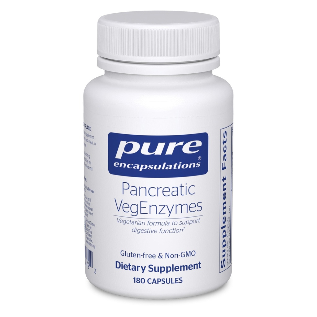 Pure Encapsulations Pancreatic VegEnzymes ← Suplemento hipoalergénico para el carbohidrato, Lipid y Protein Digestion  180 Capsules