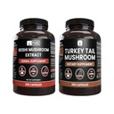PURE ORIGINAL INGREDIENTES Reishi Mushroom &amp; Turquía Tail Mushroom Capsule Bundle (365 cápsulas), Siempre puro, sin aditivos ni artillerías
