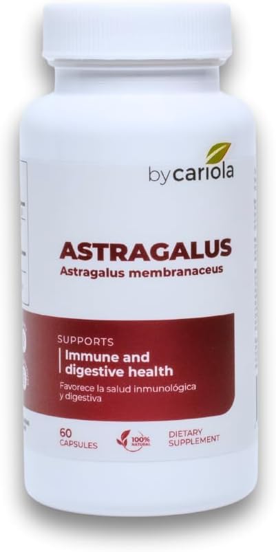 Astragalus Root Capsules - Immune & Digestive Support Supplement - Natural Formula, Boosts Energy, Mejora la Digestión - Astragalus Membranaceus Extract - 60 Cuenta (30 Servimientos)