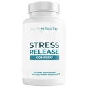 PUREHEALTH RESEARCH Stress Release Complex - Mood Support Supplement for Women &amp; Men - Helps With Occasional Stress & Relaxation - With Ashwagandha, L Theanine, Lemon Balm, Niacin &amp; Más - 90 cápsulas