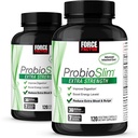 Factor de fuerza ProbioSlim Extra Strength, Suplemento Probiótico para Mujeres y Hombres con 30 Billones CFUs y Green Tea Extract for Gut Health Support, Bloating and Gas Relief, 120 Conde (Pack of 2)
