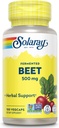 SOLARAY Fermented Beet Root Extract from Organic Beets - Beet Root Capsules Usado tradicionalmente para Energía, Resistencia, Flujo de Sangre, Heart Health Support - Vegan, Non-GMO, 60-Day Guarantee, 100 VegCaps