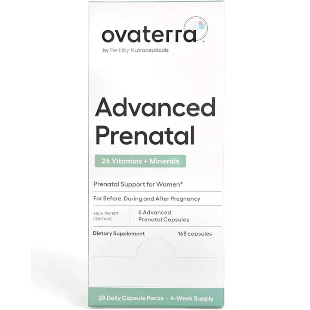 Ovaterra Advanced Prenatal Vitamins for Women with 550mg Choline, Methylfolate, Chelated Iron &amp; 24 Nutrients 168 Capsules - 28 Day Supply