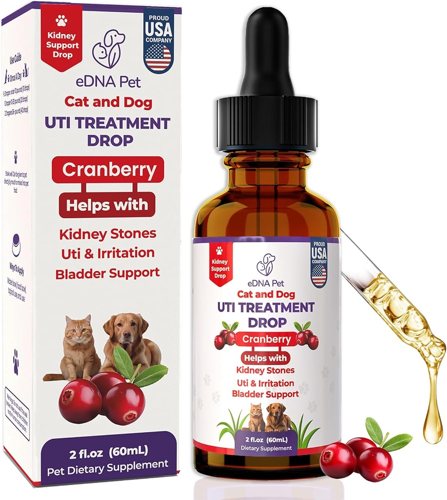 Tratamiento de la UTI para perros tóxicos para gatos y perros tóxico Cat UTI Remedy tóxico suplemento de arándanos ¦ Apoyo a la salud del riñón, 2 Fl.Oz